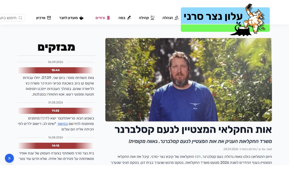 Alon Netzer homepage on desktop